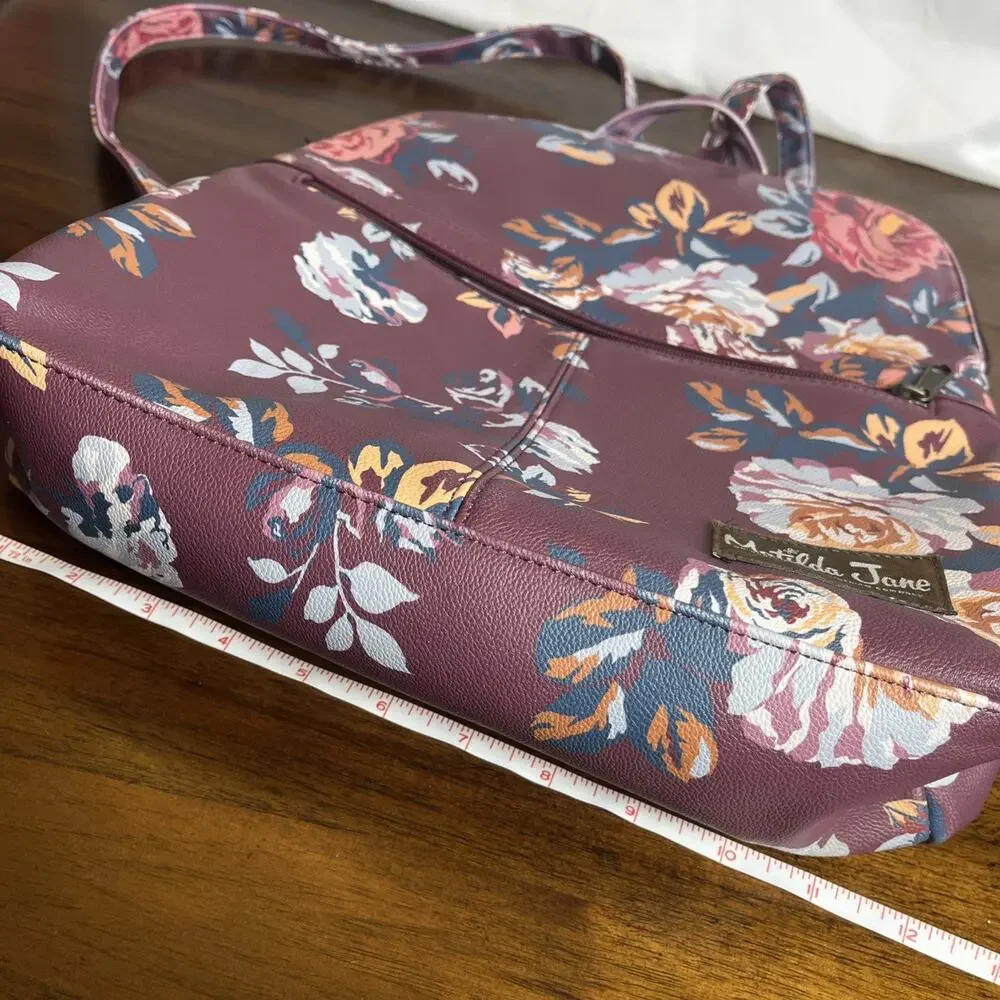 Matilda Jane Plum Perfect Floral Backpack Purse Bag 13